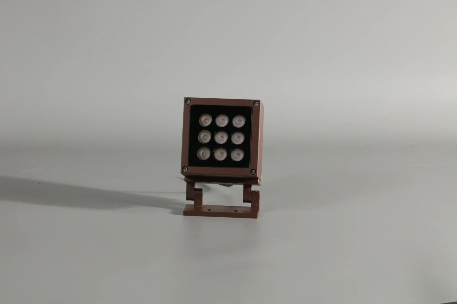 Compact Square Floodlight – Brown Finish